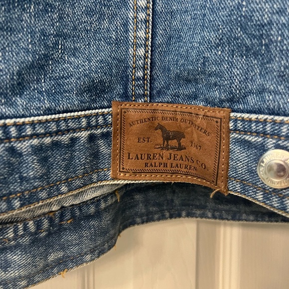 Lauren Jean (Ralph Lauren) Distressed Denim Jean Jacket with pockets - Picture 7 of 8